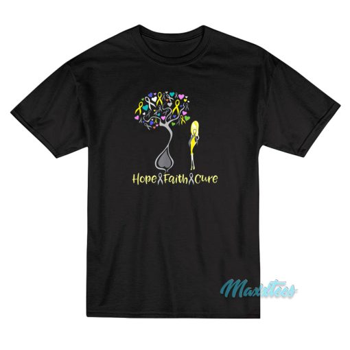 Brain Cancer Awareness Hope Faith Cure T-Shirt