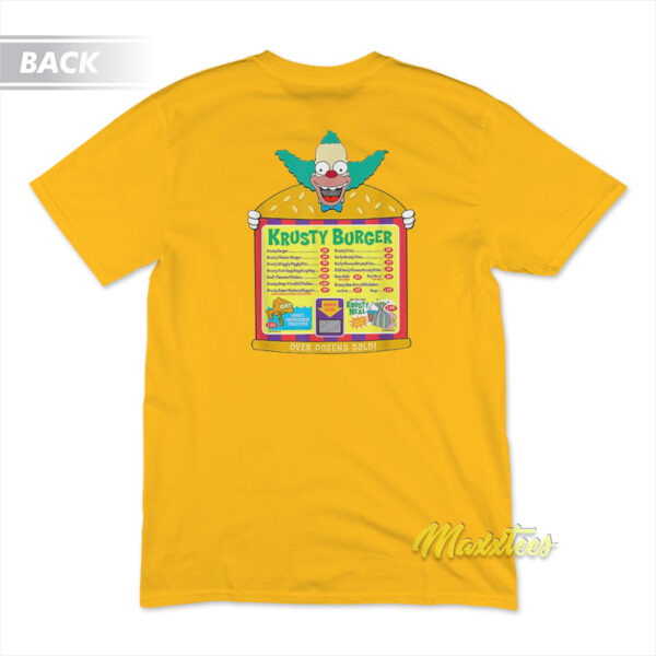Burger Menu Krusty Burger T-Shirt Burger Menu Krusty Burger T-Shirt