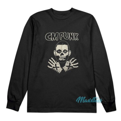 CM Punk Misfits Fiend Skull Long Sleeve Shirt