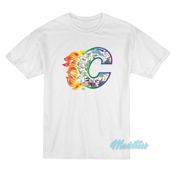 Calgary Flames Pride Night Logo T-Shirt Calgary Flames Pride Night Logo T-Shirt