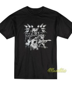 Cat Rock Playing Guitar and Drums T-Shirt