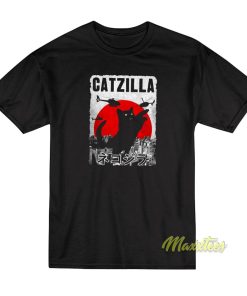 Catzilla Helicopter Blood Moon T-Shirt