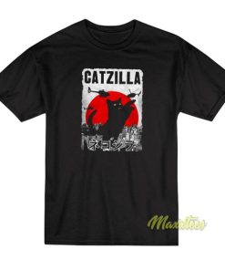 Catzilla Helicopter Blood Moon T-Shirt