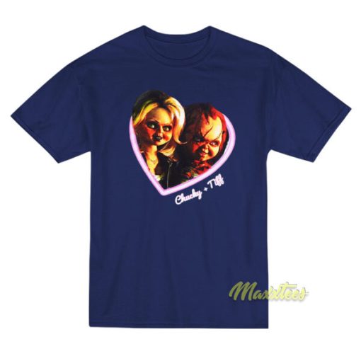Chucky and Tiffany Heart T-Shirt