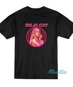 Doja Cat Hot Pink Laser Grid Portrait T-Shirt