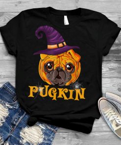 Pugkin Pug Face Pumpkin Halloween Thanksgiving Pug Owners T Shirt