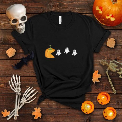 Pumpkin Eat Ghost Video Game Funny Gaming Halloween Gifts T Shirt