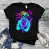 Purple Glitch Skeleton Art Halloween Illustration shirt