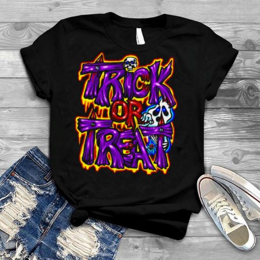 Purple Text Art Trick Or Treat Halloween shirt