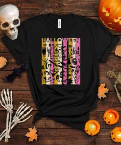 Retro Halloween Doodles Cats Mummy Vampire Bat Spider Wolf T Shirt