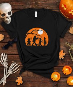 Retro Halloween Trick or Treat Walk Moon Silhouette T Shirt