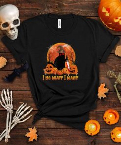 Scary Halloween Black Cat I do What I Want Cat T Shirt