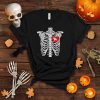 Skeleton Rib Cage Boston Terrier Dog Halloween Costume T Shirt