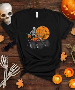 Skeleton Riding Monster Truck Halloween Costume Matching T Shirt