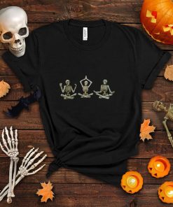 Skeletons Yoga Halloween Meditation Skeleton Yoga Poses T Shirt