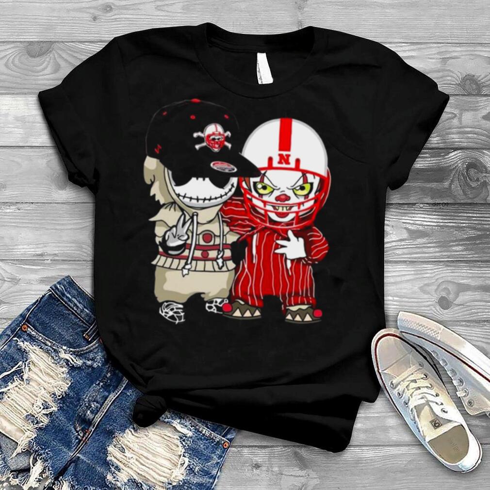 Skull And Joker Nebraska Cornhuskers Halloween T shirt Skull And Joker Nebraska Cornhuskers Halloween T shirt