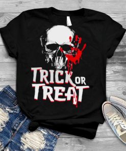 Skull Blood Trick Or Treat Halloween Illustration shirt