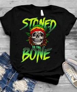 Skull Weed Stoned To The Bone Skeleton Halloween shirt