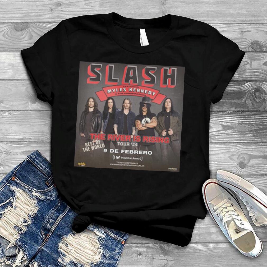 Slash ft Myles Kennedy And The Conspirators The River Is Rising Tour ’24 Rest Of The World T Shirt Slash ft Myles Kennedy And The Conspirators The River Is Rising Tour ’24 Rest Of The World T Shirt