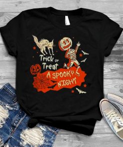 Spooky Halloween Horror Nights Trick R Treat Skeleton Pumpkin Shirt