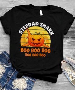 Stepdad Shark Boo Pumpkin Halloween Stepdad Shirts