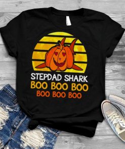 Stepdad Shark Boo Pumpkin Halloween Stepdad Vintage Shirt