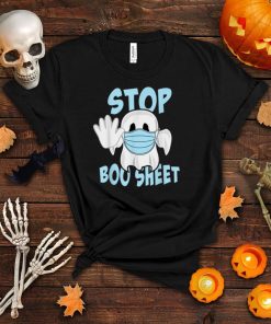 Stop Boo Sheet Funny Halloween Ghost in a Face Mask T Shirt