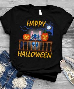 The Stitch And Pumkin Light Happy Halloween shirt