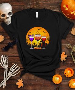 Three wine glasses Halloween Shirt Funny Pumpkin Halloween T Shirt