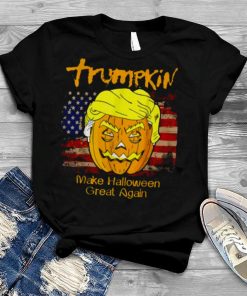US Vintage Flag MAGA Pretty Trumpkin Funny Trump Halloween T Shirts