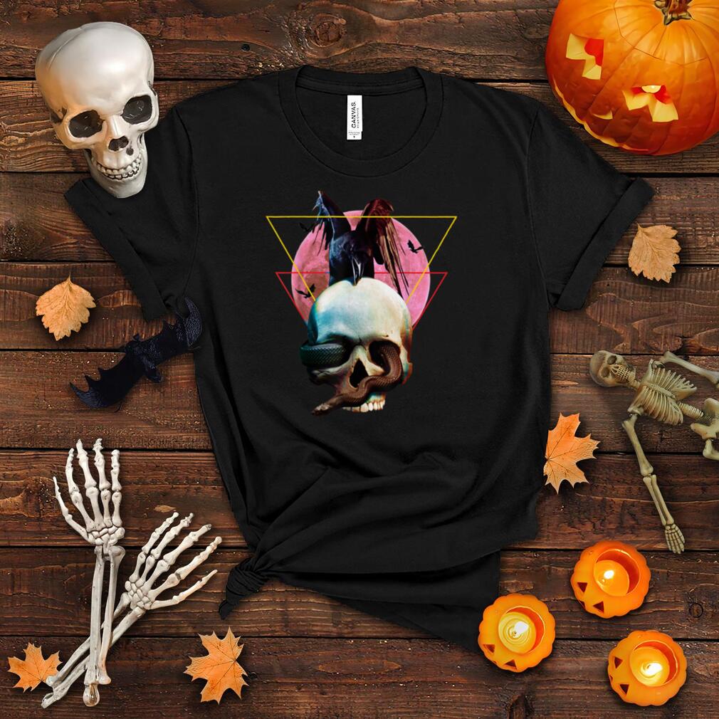 Vaporwave Skull Crow Raven & Snake Halloween Aesthetic Art T Shirt Vaporwave Skull Crow Raven & Snake Halloween Aesthetic Art T Shirt