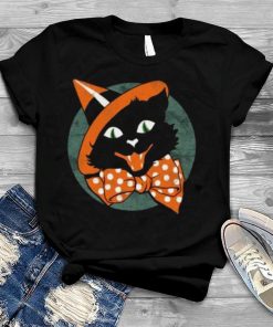 Vintage Halloween Spooky Black Cat T Shirt