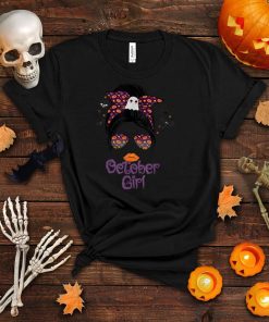 Women Messy bun hair October girl for Halloween girls T Shirt