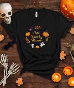 Womens Halloween One Spooky Mama Halloween Family Matching Costume T Shirt