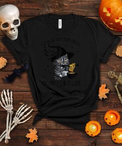 Womens Life Is Better With Coffee Cats Halloween Costumes Womens T Shirt