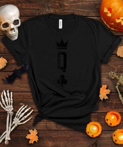 Womens Queen Of Clubs Card Matching Halloween Costume For Couples T Shirt