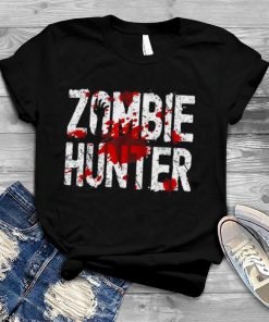 Zombie hunter halloween costume blood splatter shirt