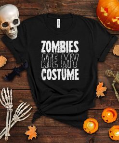Zombies Ate My Costume Funny Retro Cute Trendy Halloween T Shirt