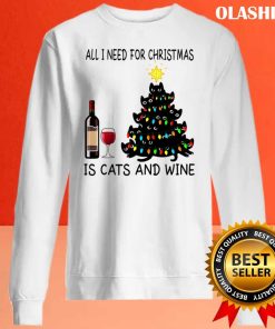 All I Need For Christmas Is Cats And Wine T-shirt
