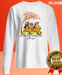 Autumn Cat Wearing Scarf Pumpkin Patch Shirt