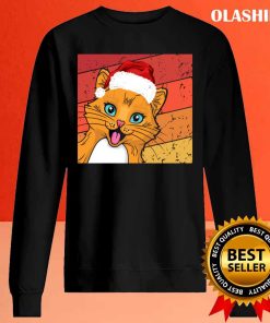Cat Santa Christmas Retro Kitten Kitty Pet X-mas Pajama T-shirt