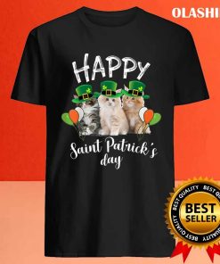 Cat St Patricks Day Shirt Kitty Kitten Sunglasses Shamrock T shirt 4