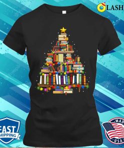 Christmas Books Tree T-shirt, Christmas Books Tree T-shirt