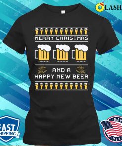Christmas T-shirt, Beer Drinking Funny Christmas Ugly Sweater Beer Lover T-shirt