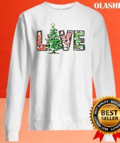 Christmas Tree Love Christmas Western Cowhide T-shirt