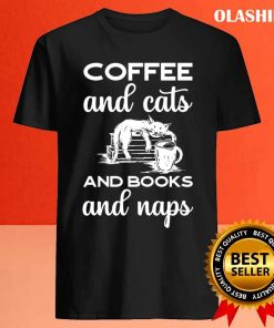 Coffee, Cats, Books, and Naps T-Shirt – Embracing the Cozy Essentials