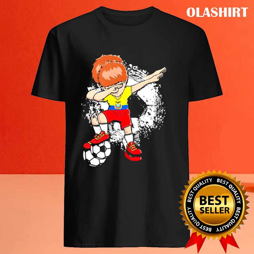 Dabbing Soccer Boy Ecuador Jersey Ecuadorian Football Fans T-shirt Dabbing Soccer Boy Ecuador Jersey Ecuadorian Football Fans T-shirt