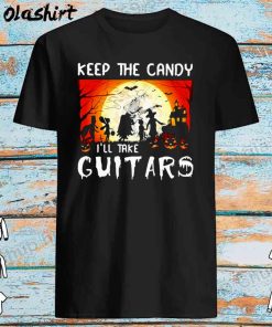 Discount Skeleton keep the candy I’ll take guitars halloween shirt Discount Skeleton keep the candy I’ll take guitars halloween shirt