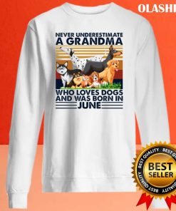 Dog Never Underestimate A Grandma Who Loves Books And Was Born In June Shirt