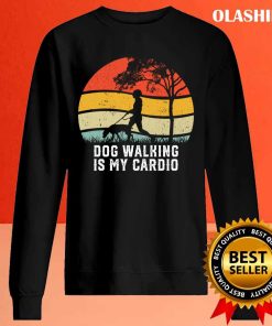 Dog Walking Is My Cardio Retro Dog Walker Pet T-shirt